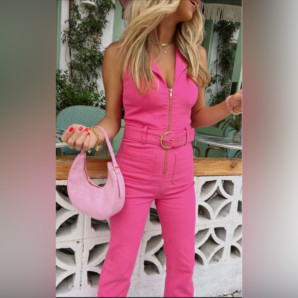 Show Me Your Mumu Pink Jacksonville Cropped Jumpsuit